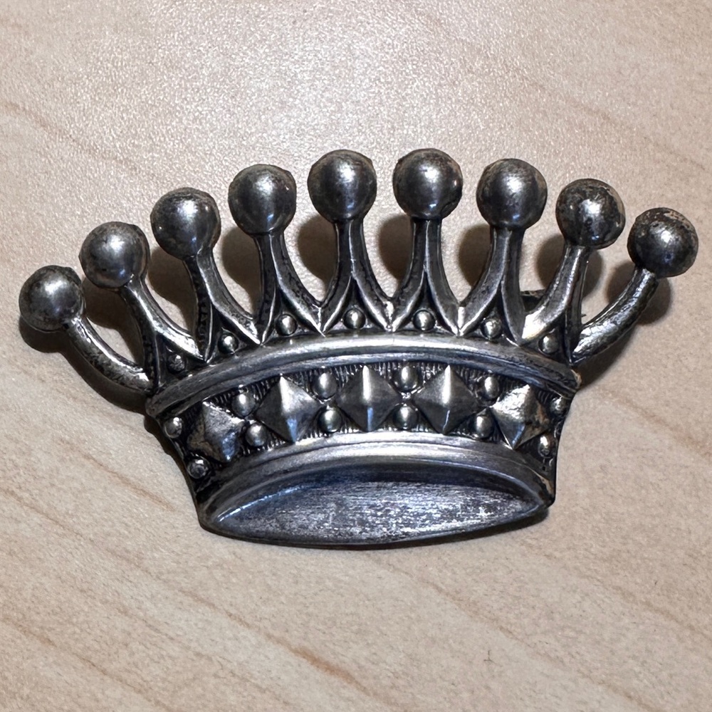 Sterling Silver Crown Brooch Pin